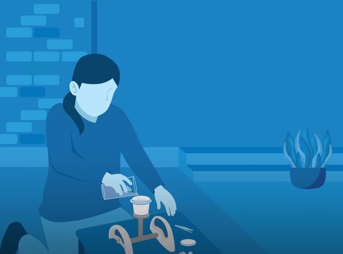 Vector illustration about a woman is testing the water quality.